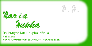 maria hupka business card